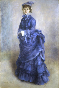 La Parisienne ("The Blue Lady") by Pierre-Auguste Renoir — hand-painted portrait oil painting reproduction on canvas