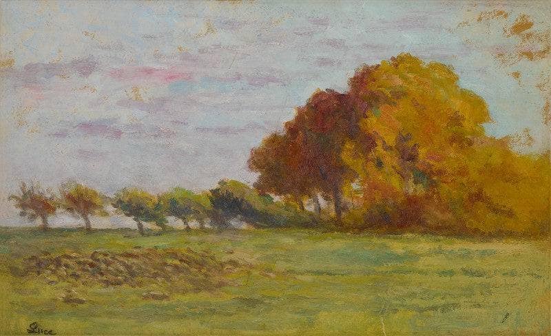 La Plaine Aux Environs De Rolleboise by Maximilien Luce — hand-painted landscape oil painting reproduction on canvas