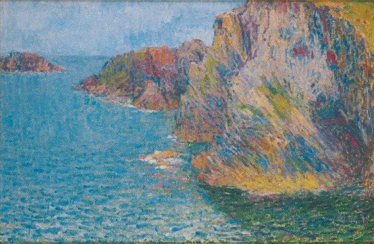 La Pointe de Morestil par mer calme by John Peter Russell — hand-painted impressionism oil painting reproduction on canvas