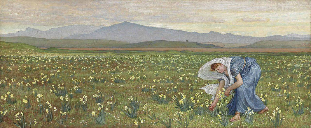 La Primavera (Spring) by Walter Crane, hand-painted botanical oil painting reproduction on canvas