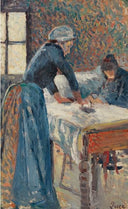 La Repasseuse by Maximilien Luce — hand-painted portrait oil painting reproduction on canvas