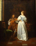 La Sérénade by Jacob Ochtervelt — female oil painting wall art, Baroque