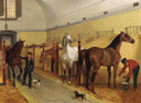 The stable by Filippo Palizzi — hand-painted animal oil painting reproduction on canvas