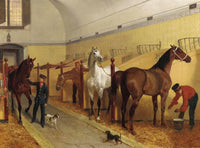 The stable by Filippo Palizzi — hand-painted animal oil painting reproduction on canvas