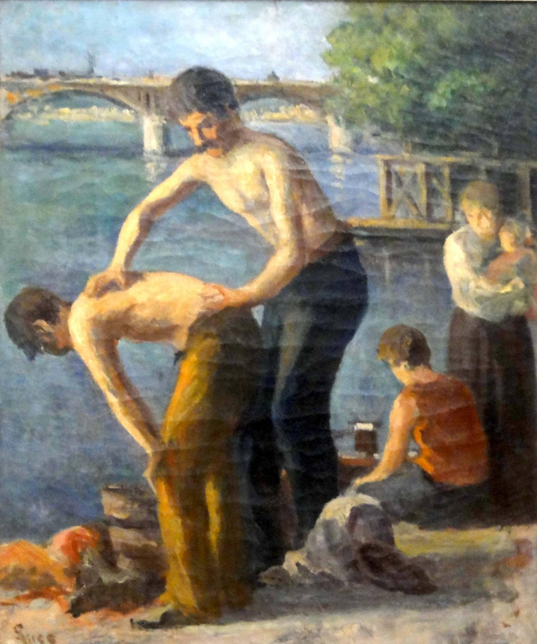 La Toilette Au Pont Des Saints-pères by Maximilien Luce — hand-painted portrait oil painting reproduction on canvas