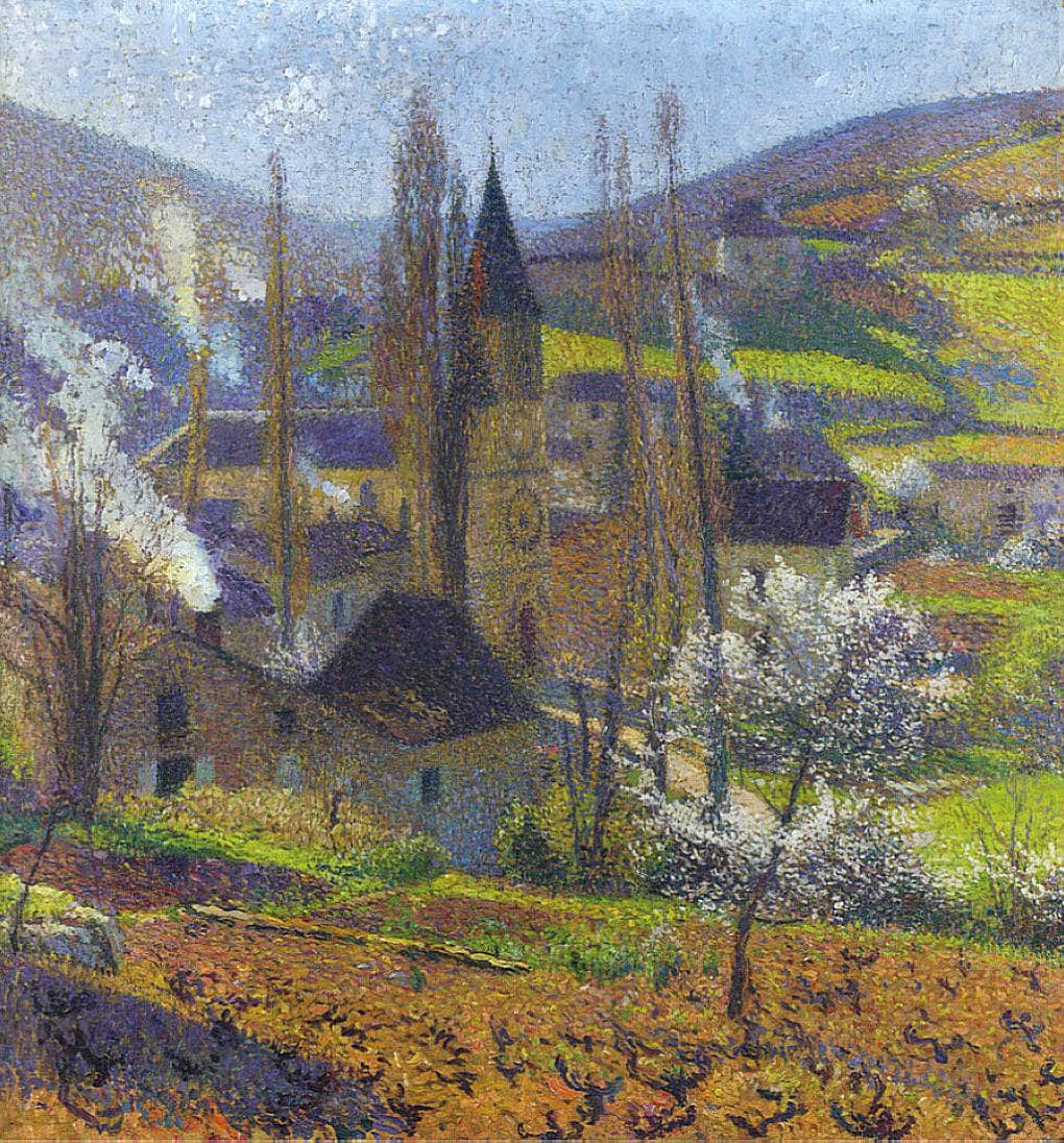 Labastide in Spring behind the Presbytere by Henri Martin — hand-painted architectural oil painting reproduction on canvas