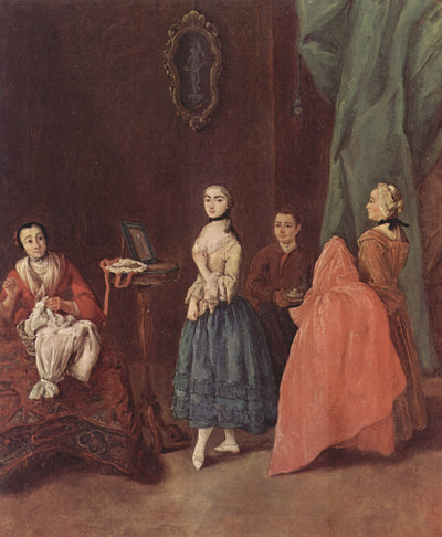 Lady at the Dressmaker in hallway
