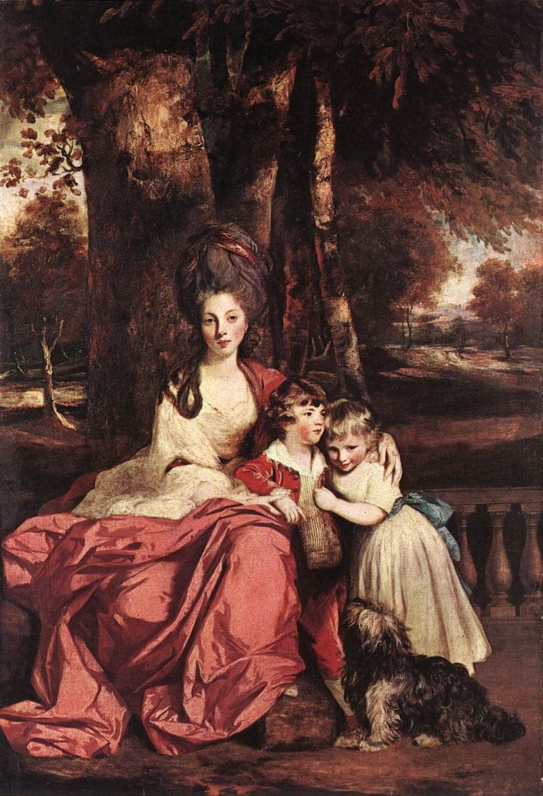 Lady Delme and her Children by Joshua Reynolds, hand-painted portrait oil painting reproduction on canvas