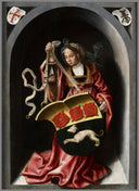 Lady Holding An Heraldic Shield Within a Painted Niche by Bernard Van Orley — hand-painted cultural oil painting reproduction on canvas