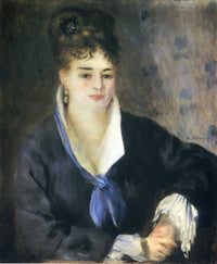 Lady in a Black Dress by Pierre-Auguste Renoir — hand-painted portrait oil painting reproduction on canvas