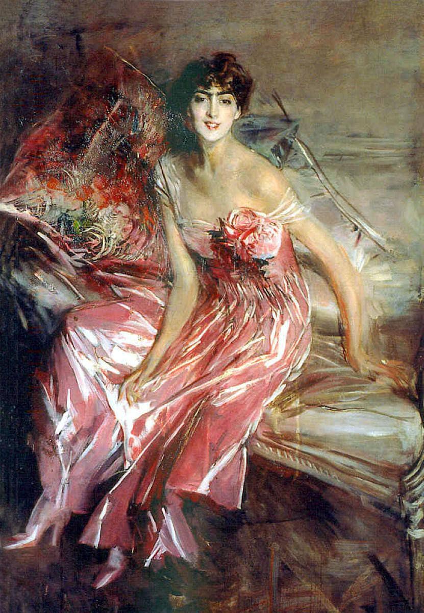 The Lady in Pink (Portrait of Olivia Concha de Fontecilla) by Giovanni Boldini — hand-painted cultural oil painting reproduction on canvas