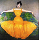 Lady in Yellow Dress by Max Kurzweil — hand-painted portrait oil painting reproduction on canvas
