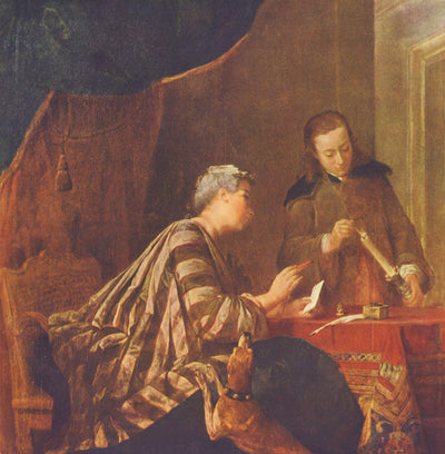 Lady Sealing a Letter in modern living room
