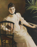 Lady Seated at a Piano by Charles Giron — female oil painting wall art
