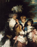 Lady Smith and Children by Joshua Reynolds — male oil painting wall art, Rococo
