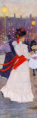 Lady with a Red Sash by Maurice Prendergast, male oil painting wall art, Impressionism