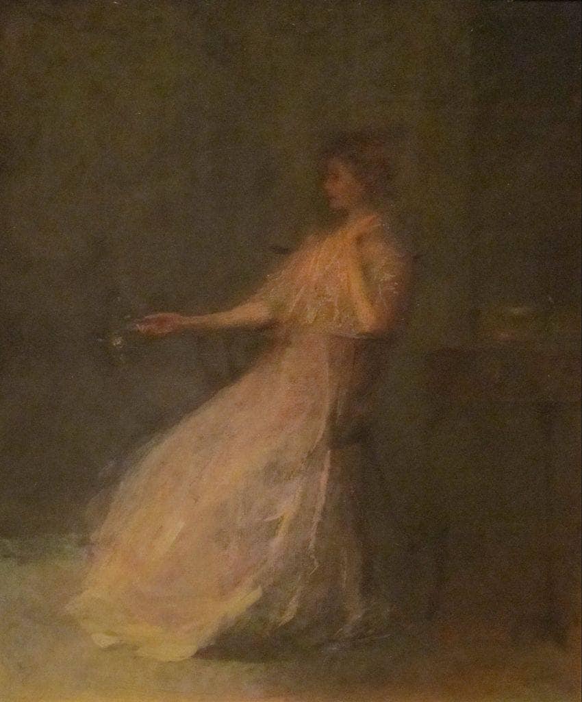 Lady with a Rose by Thomas Dewing — hand-painted portrait oil painting reproduction on canvas