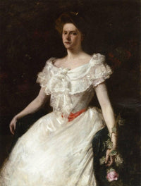 Lady with a Rose by William Merritt Chase — hand-painted portrait oil painting reproduction on canvas