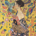 Lady with Fan by Gustav Klimt — hand-painted abstract oil painting reproduction on canvas