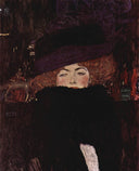 Lady with Hat and Featherboa by Gustav Klimt — male oil painting wall art, Art Nouveau Modern