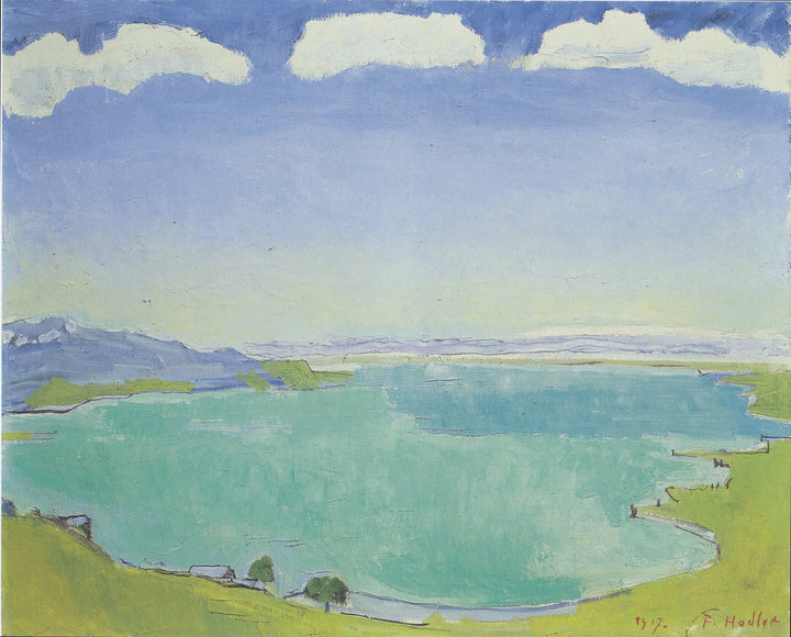 Lake Geneva from the Caux by Ferdinand Hodler — hand-painted landscape oil painting reproduction on canvas
