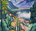 Lake Geneva by Ilya Mashkov — mountain oil painting wall art, Fauvism