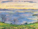 Lake Geneva on the evening in Chexbres by Ferdinand Hodler — rural oil painting wall art, Post Impressionism