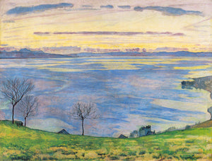 Lake Geneva on the evening in Chexbres - Ferdinand Hodler