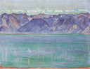 Lake Geneva, overlooking the Savoyerberge by Ferdinand Hodler — mountain oil painting wall art, Symbolism