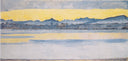 Lake Geneva with Mont Blanc at dawn by Ferdinand Hodler, mountain oil painting wall art, Symbolism