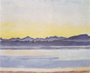 Lake Geneva with Mont Blanc before sunrise by Ferdinand Hodler — hand-painted landscape oil painting reproduction on canvas