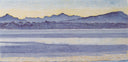 Lake Geneva with Mont Blanc in the morning light by Ferdinand Hodler, mountain oil painting wall art, Symbolism
