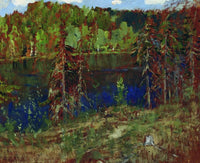 Lake in the forest by Isaac Levitan — hand-painted botanical oil painting reproduction on canvas