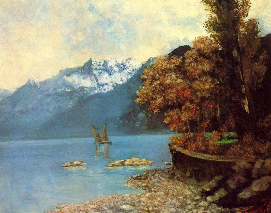 Lake Leman by Gustave Courbet — hand-painted eco oil painting reproduction on canvas