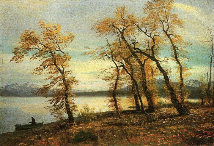Lake Mary, California by Albert Bierstadt — hand-painted botanical oil painting reproduction on canvas