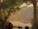 Lake Nemi, Seen through Trees by Camille Corot — hand-painted botanical oil painting reproduction on canvas
