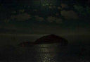 Lake Sevan and the Isle at night by Gevorg Bashindzhagian — hand-painted eco oil painting reproduction on canvas