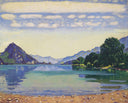 Lake Thun from Lessig by Ferdinand Hodler — mountain oil painting wall art, Post Impressionism
