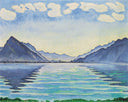 Lake Thun, Symmetric reflection by Ferdinand Hodler — hand-painted landscape oil painting reproduction on canvas