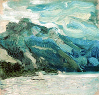 Lake Traunsee with the Schlafende Griechin mountain by Richard Gerstl — hand-painted botanical oil painting reproduction on canvas