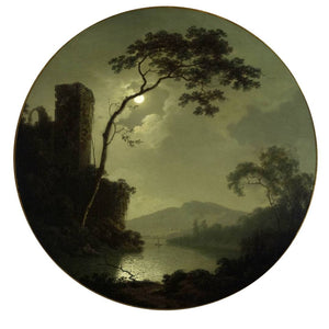 Lake with Castle on a Hill - Joseph Wright