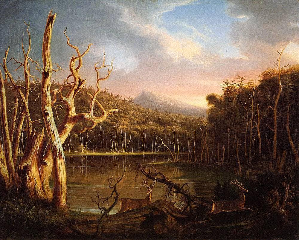 Lake with Dead Trees (Catskill) by Thomas Cole — hand-painted botanical oil painting reproduction on canvas
