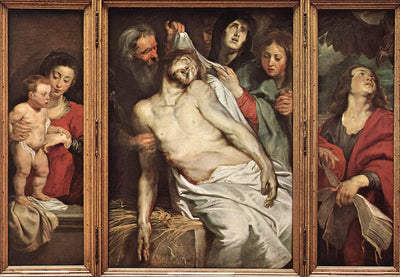 Lamentation of Christ in hallway