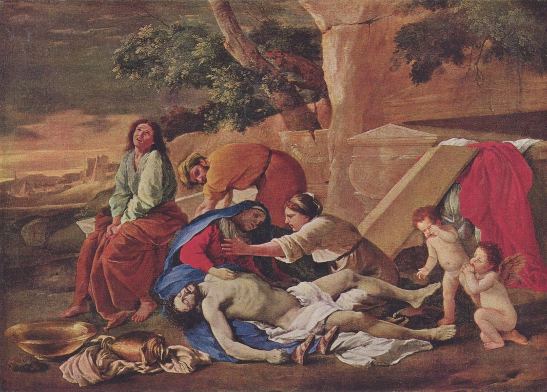 Lamentation over the Body of Christ by Nicolas Poussin — hand-painted cultural oil painting reproduction on canvas