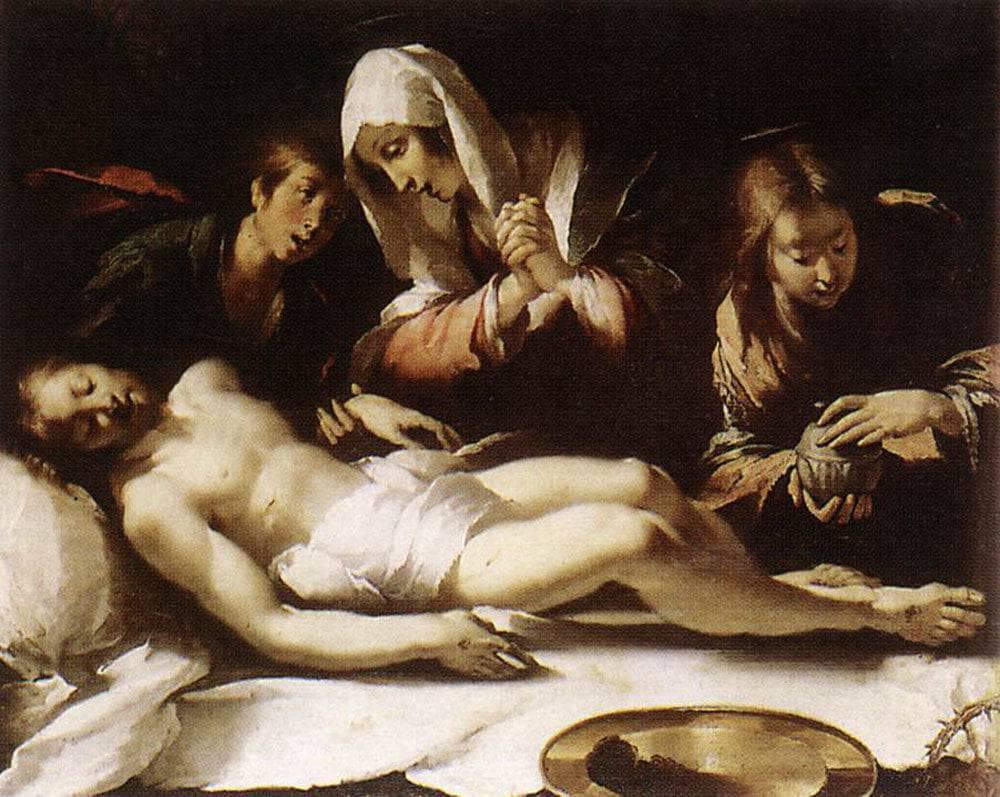Lamentation over the Dead Christ by Bernardo Strozzi — hand-painted cultural oil painting reproduction on canvas