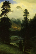 Landers Peak by Albert Bierstadt — hand-painted botanical oil painting reproduction on canvas