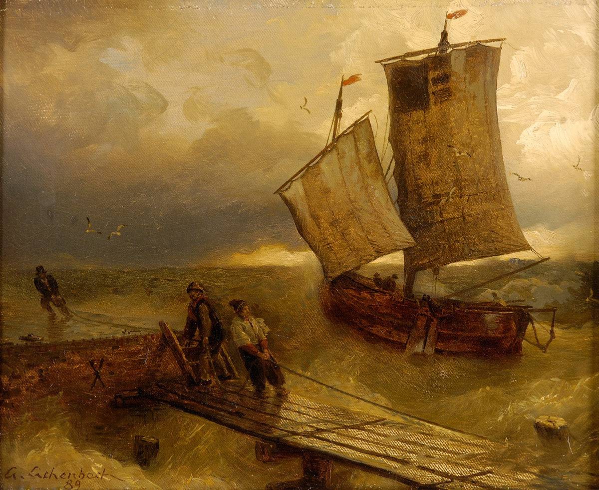 Landing Of The Fishing Boats - Andreas Achenbach