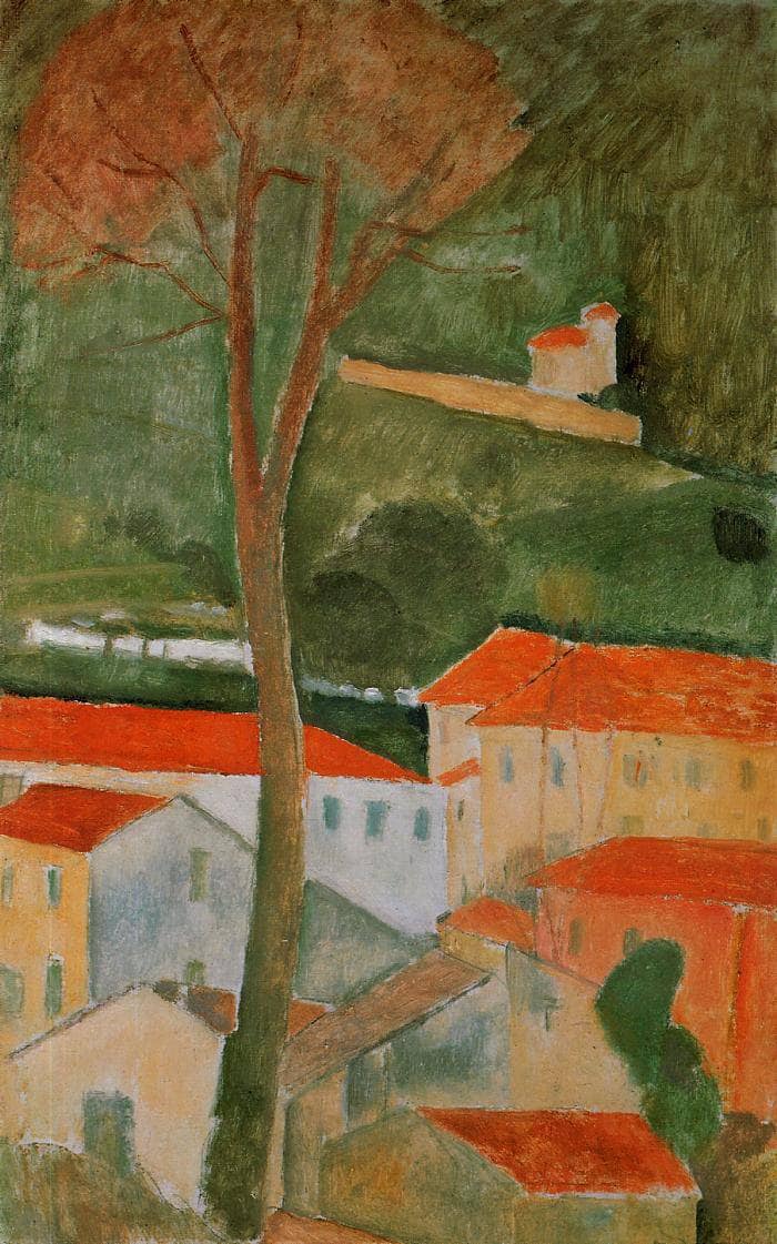 Landscape by Amedeo Modigliani — hand-painted abstract oil painting reproduction on canvas
