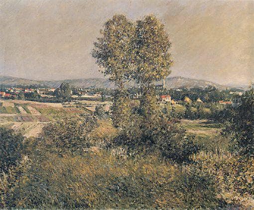 Landscape at Argenteuil by Gustave Caillebotte — hand-painted botanical oil painting reproduction on canvas