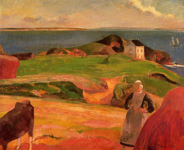 Landscape at Le Pouldu, the isolated house - Paul Gauguin